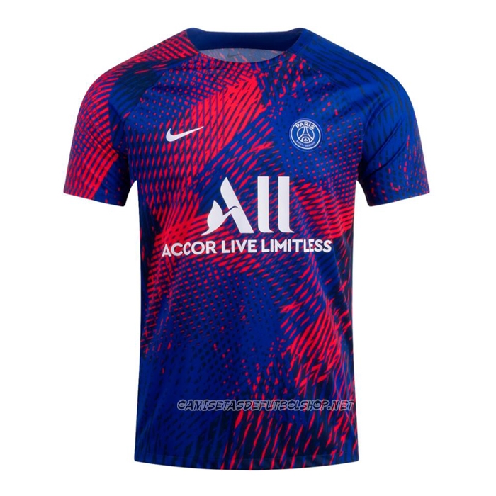 Camiseta Pre Partido del Paris Saint-Germain 2022 Azul y Rojo